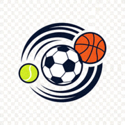 v体育官方网站Logo - 一个充满活力的橙色篮球与足球组合图标